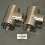 (2) Vne Tee Fittings E7www-6l3.0, 316l Stainless Steel, 3" Butt Weld, 32 Ra. Fixed Price $49.95.