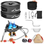 Wadeo Camping Cookware Mess Kit With 7200w Stove, 14pcs Non-stick Cam.... Fixed Price $82.07.