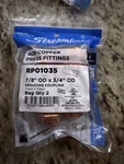 Streamline Rp01035 Acr Copper 7/8" X 3/4" Reducing Coupling Bag Qty 2. Fixed Price $72.00.