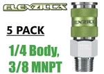5 Legacy Flexzilla Pro High Flow Air Hose Quick Coupler's 3/8" Mnpt A53626fz. Fixed Price $29.99.