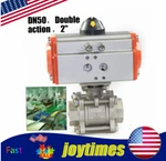 Pneumatic Air Actuated Stainless Ball Valve 2" Inch Double-acting Sanitary. Fixed Price $81.98.
