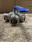Qiimii 2 304 Stainless Steel Manual 3-way Tri-clover Clamp Sanitary Tee Valve. Fixed Price $95.00.