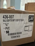 50 Pcs , Spears 436-007 3/4" Male Adapter Mipt X Socket Sch 40, Pvc *new*. Fixed Price $29.99.