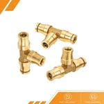 3 X 1/4 Push To Connect Fittings Brass Tee Air Brake Line In Union Fitting. Fixed Price $20.21.