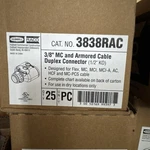 Raco 3/8" Mc And Armored Duplex Cable Connector (1/2" Ko) Box 25 Pieces.. Fixed Price $50.00.