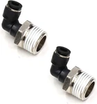 1/2 Npt Push To Connect Air Fitting Ceker 1/4" Od X 1/2" Mnpt, Silver, Black. Fixed Price $13.10.
