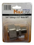 Maxline Straight Fitting For 3/4" Tubing With 1/2" Male Npt Thread - M8005. Fixed Price $16.99.