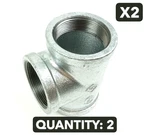 2-pack Lot Stz 2" Fpt X Galvanized Malleable Iron Tee 311 T-2. Fixed Price $28.60.