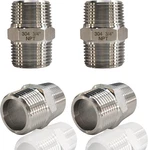 4pcs Hex Nipple 3/4" Male X Pipe Fittings, 304 0.75 Inch, Ss. Fixed Price $21.60.