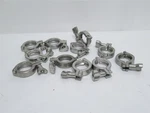 237187 Used; Mfg- 13mhhm100-150 Lot-10 Single Pin Clamps; 1-1.5"; Ss; Mixed Mfg. Fixed Price $26.24.