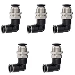 Jienk 5pcs Bulkhead Elbow 1/4" X Tube Od Push To Od(5pcs), Brass. Fixed Price $20.31.