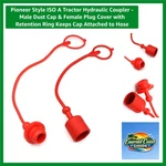 Pioneer A Hydraulic Coupler Dust Cap Set - Male & Female With Retention Ring. Fixed Price $20.99.