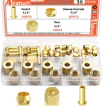 50pcs 1/4" Brass Compression Fittings Assortment Kit, Insert, Sleeve Ferrule, Nu. Fixed Price $14.69.