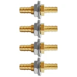 Uenede 4pcs Brass Straight 5/16" Od Barb Bulkhead Fitting 5/16 Barb,. Fixed Price $17.30.