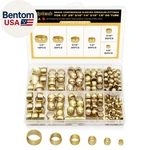 228pcs Brass Compression Sleeves Ferrules For Tube Od 1/2" 3/8" 5/16" 1/4" 3/16". Fixed Price $30.14.