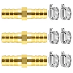 Da By 3 Pcs 3/8"(10mm) Barb Splicer Mender Hose Brass Fitting With 6 St. Fixed Price $10.68.