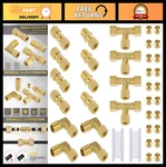 1/4" Od Brass Compression Tube Fittings Set - 38 Pcs Union Tee, Elbow, Couplings. Fixed Price $47.99.