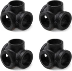 3/4" Black 4-way Side Outlet Tee, Home Tzh 4-pack Corner Cast Mallea. Fixed Price $27.95.