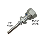 Cat Anchor Hydraulic Fitting 11/16" Orfs Female Swivel X 1/4" Hose Barb. Fixed Price $9.77.