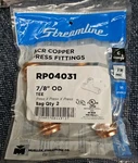 New Qty 2 Streamline Rp04031 Refrigeration Acr Copper Press Fittings 7/8" Od Tee. Fixed Price $79.00.