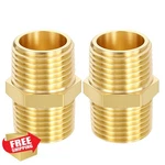 Metallixity 2pcs Brass Pipe Fitting, 1/2" Male Npt Hex Nipples. Fixed Price $20.00.
