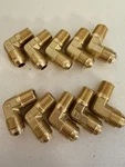Parker Brass 45 Degree Flare Elbow Fitting X149f-6-4 Lot Of 10. Fixed Price $42.49.