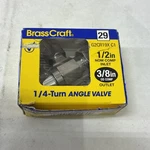 Brasscraft 29 G2cr19x C 1/2 Nom Comp Inlet 1/4 Turn Angle Valve. Fixed Price $8.99.