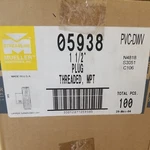 Mueller 05938 1-1/2" Pvc Dwv Threaded Mpt Plug. Box Of 100. Fixed Price $28.00.