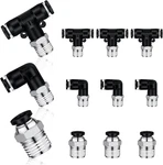 12 Pcs Push To Connect Fittings 1/4 Inch Tube Od X Npt Air Line Pneumatic Fi. Fixed Price $15.99.