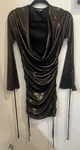Fashion Nova Women's Stella Micro Mini Dress Size S Copper Brown Long Sleeve. Fixed Price $9.50.