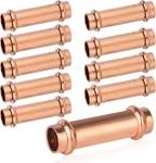 Pack Of 10 Copper 1/2" X Press Fit Extended Couplings, No Stop. Fixed Price $107.99.