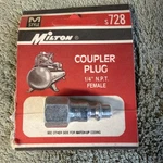 Milton S-728 1/4" Fnpt M-style Plug (single Retail Pack). Fixed Price $14.49.