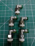 (5) Parker W169plp-4-6 Push-to-connect Elbow Swivel 1/4" Od Tube To Male 3/8 Npt. Fixed Price $20.00.