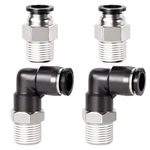 Tailonz Pneumatic Elbow And 1/2"od X 1/4"npt, Black Silver. Fixed Price $19.30.