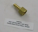Lawson 5/16" Hose Barb X 3/8" Npsm Female Brass Swivel Fitting - Straight. Fixed Price $8.50.