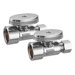 2 Pack Brass 1/2 Inch Fip X 3/8 Od Compression Quarter Turn Straight Wat.... Fixed Price $22.91.