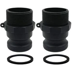 2pcs Camlock Fittings Poly Plastic Npt F-200 2" Type F Standard Couplings Cam.... Fixed Price $23.73.