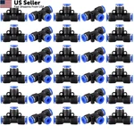 30pcs Nacx 6mm 1/4 Push To Connect Fitting Tee Shaped Pneumatic Air From Usa. Fixed Price $12.32.
