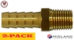 2 Pack 1/2" Hose Barb X Mnpt Brass Straight Fitting Midland Metals. Fixed Price $21.87.