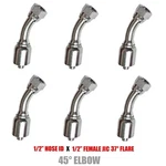 13743-08-08 Fitting 1/2" Hose X Female Jic - 45 Elbow 6 Pc. Fixed Price $51.99.