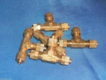 Qty 5: Parker Compression Union Tee 1/8" Tube 164ca-2. Fixed Price $26.00.