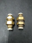 (2) Parker 62plnbh-4 Brass Bulkhead Union Push-to-connect 1/4" Od Tube. Fixed Price $15.00.