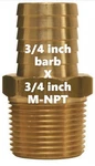 Dixon 3/4 Inch Hose Barb X 3/4" M-npt Male Brass Fitting - 1021212c. Fixed Price $11.99.