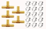 Youho 5pcs 5/8 Brass Hose Barb Tee, 3-way Tee Fitting (5/8" X 5/8" 5/8.... Fixed Price $29.02.