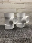 Nos Lot Of 2 Nibco 4811 Pvc Sanitary Reducing Tee 2" X 3". Fixed Price $10.00.