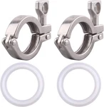 Sanitary Stainless Steel Tri-clamp - Heavy 1.5 Tri Clamp (2 Pack), Metallic. Fixed Price $14.76.
