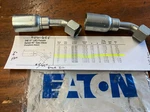 08u-688 Eaton Hose End, Lot Of 2, 1/2" Id Hose, #8 Female Jic, 45 Degree Bend. Fixed Price $22.00.