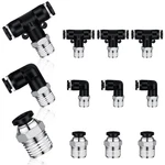 12 Pcs Push To Connect Fittings 1/4 Inch Tube Od X Npt Air Line Pneumatic.... Fixed Price $11.31.