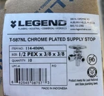 Legend 114-406nl, Chrome Plated Supply Stop Valves, 1/2 Pex-3/8 -3/8 , Box Of 10. Fixed Price $175.00.