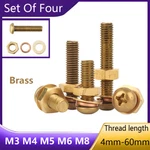 Brass Phillips Pan Head Machine Screws+ Nuts + Washers Screws Set M3 M4 M5 M6 M8. Fixed Price $50.58.